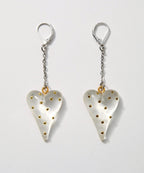 gold studs clear heart accessory
