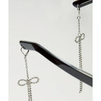 gold studs clear heart accessory